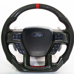 2009-2014 Ford Raptor & F150 Custom Carbon Fiber Steering Wheel w/ LED Display - AutoLEDTech.com