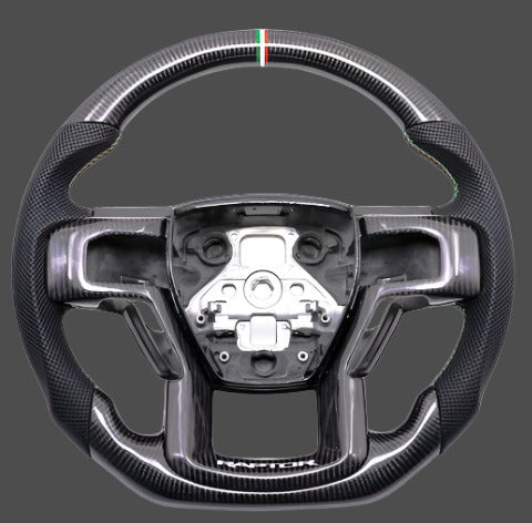 2009-2014 Ford Raptor & F150 Custom Carbon Fiber Steering Wheel w/ LED Display - AutoLEDTech.com