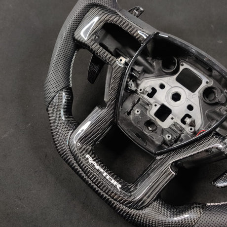2009-2014 Ford Raptor & F150 Custom Carbon Fiber Steering Wheel w/ LED Display - AutoLEDTech.com