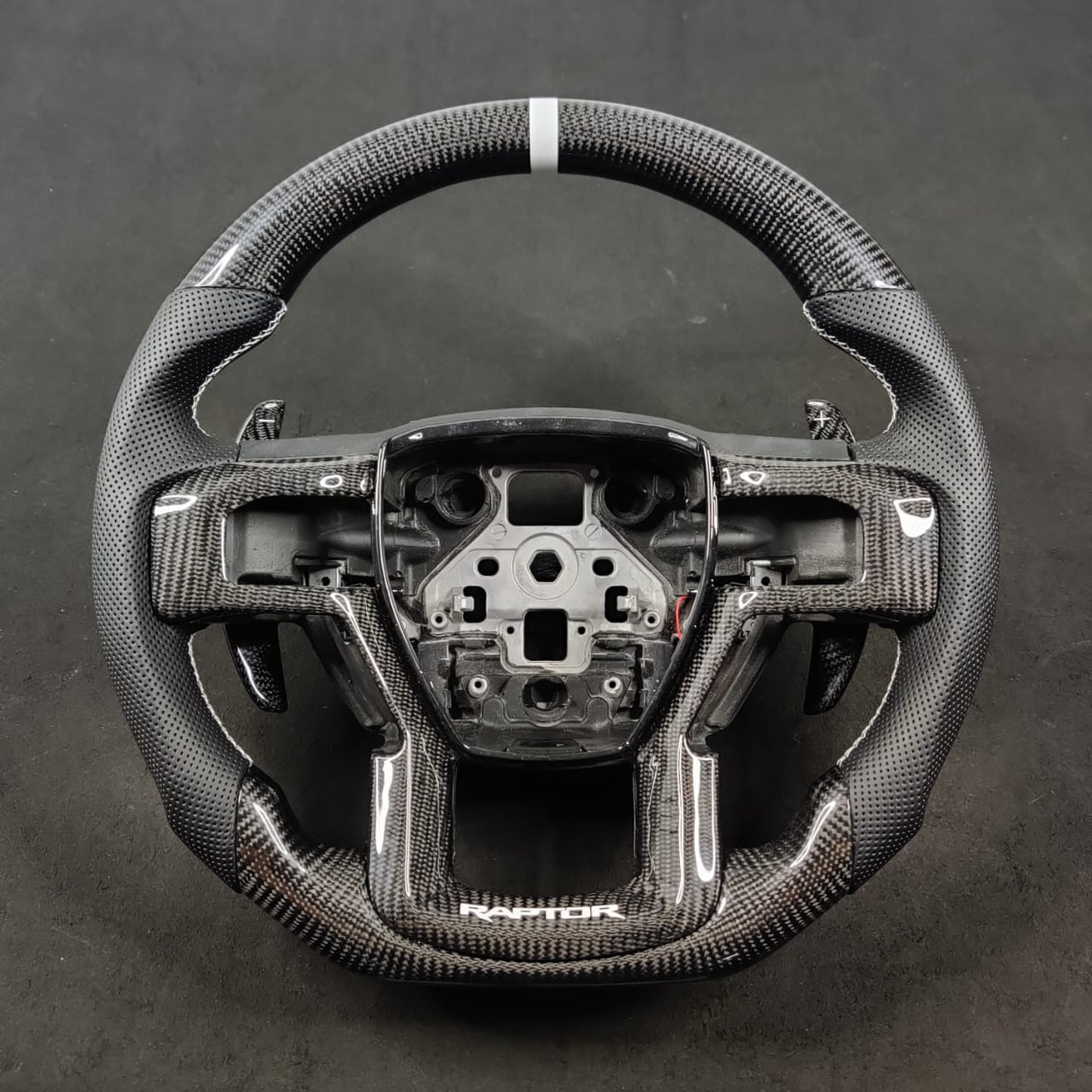 2009-2014 Ford Raptor & F150 Custom Carbon Fiber Steering Wheel w/ LED Display - AutoLEDTech.com