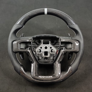 2009-2014 Ford Raptor & F150 Custom Carbon Fiber Steering Wheel w/ LED Display - AutoLEDTech.com