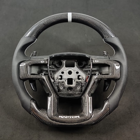 2009-2014 Ford Raptor & F150 Custom Carbon Fiber Steering Wheel w/ LED Display - AutoLEDTech.com