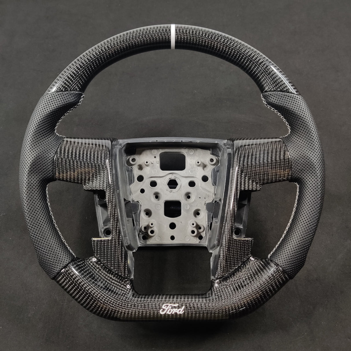 2009-2014 Ford Raptor & F150 Custom Carbon Fiber Steering Wheel w/ LED Display - AutoLEDTech.com