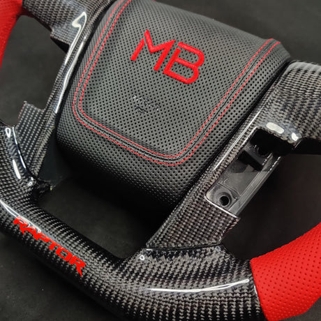 2009-2014 Ford Raptor & F150 Custom Carbon Fiber Steering Wheel w/ LED Display - AutoLEDTech.com