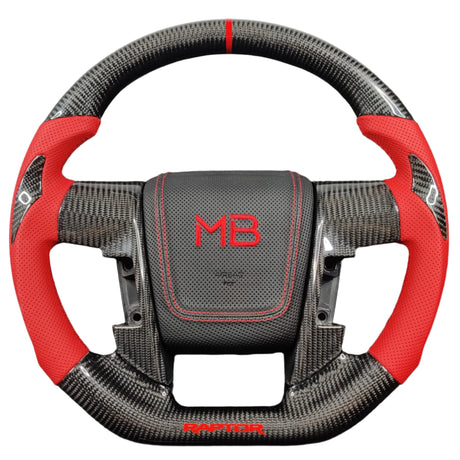 2009-2014 Ford Raptor & F150 Custom Carbon Fiber Steering Wheel w/ LED Display - AutoLEDTech.com