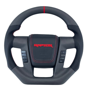 2009-2014 Ford Raptor & F150 Custom Carbon Fiber Steering Wheel w/ LED Display - AutoLEDTech.com