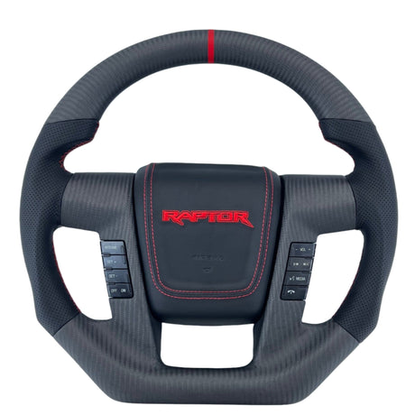2009-2014 Ford Raptor & F150 Custom Carbon Fiber Steering Wheel w/ LED Display - AutoLEDTech.com