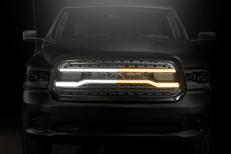 2009-2018 Dodge Ram XB White Amber LED DRL Projector Headlights - AutoLEDTech.com