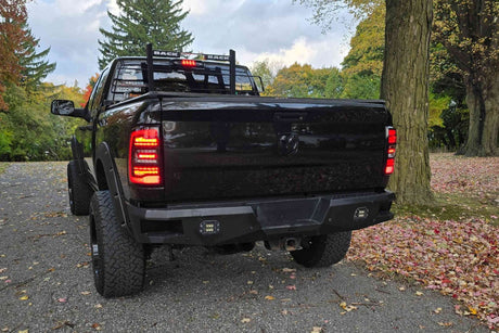 2009-2018 Dodge Ram XB White Amber LED DRL Projector Headlights - AutoLEDTech.com