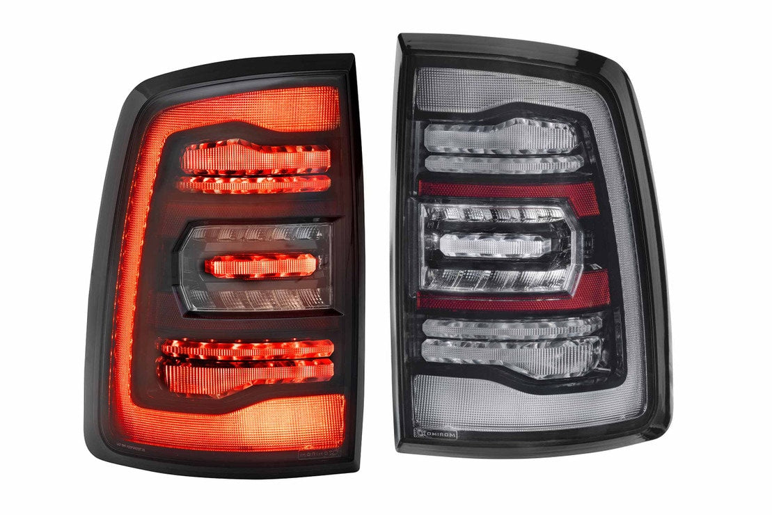 2009-2018 Dodge Ram XB White Amber LED DRL Projector Headlights - AutoLEDTech.com