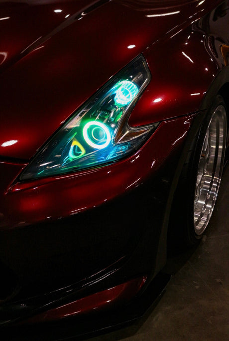 2009-2020 Nissan 370z RGBW Flow Series LED Halo Kit - AutoLEDTech.com