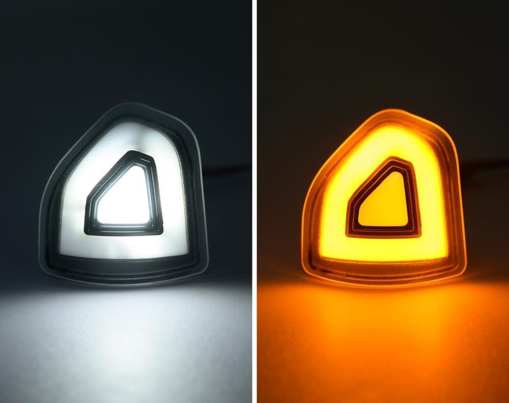 2009-2024 Ram 1500 2500 HD Smoked White Amber LED Tow Mirror Lights - AutoLEDTech.com