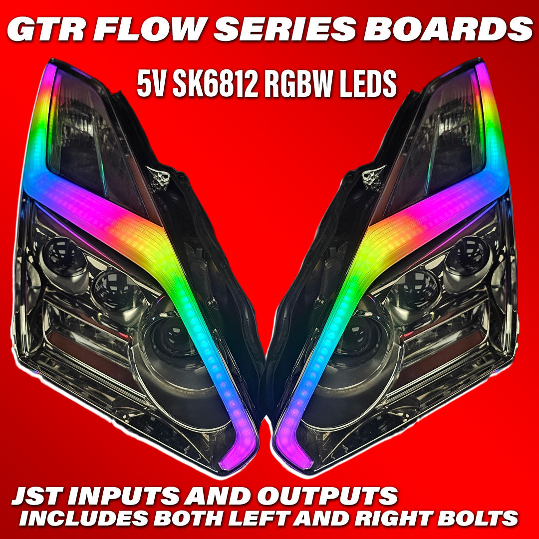 2009-2025 Nissan GTR R35 RGBW Flow Series LED DRL + Halo Kit - AutoLEDTech.com