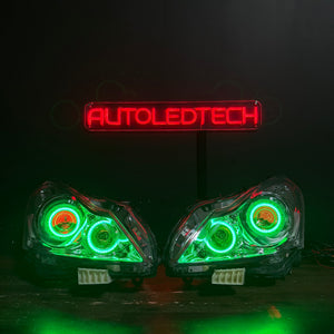 2010-2015 Infiniti G37 G25 Q40 Sedan RGBW Flow Series LED Halo Prebuilt Headlights - AutoLEDTech.com