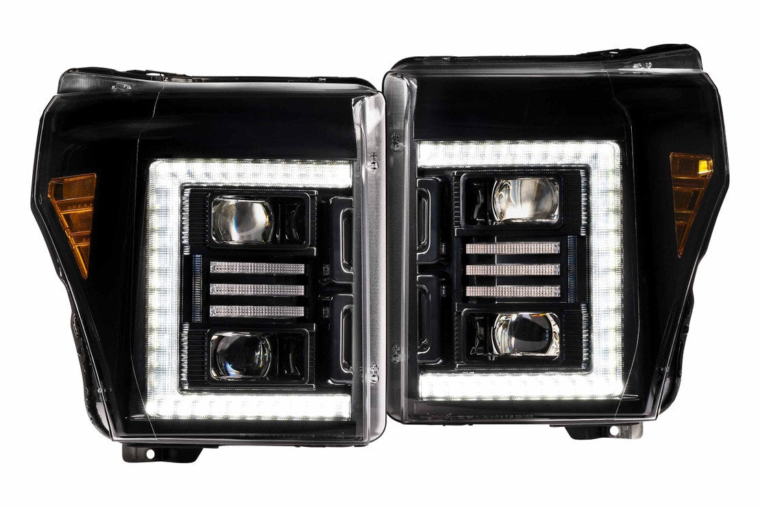 2011-2016 Ford Super Duty F250 XB HYBRID LED DRL Projector Headlights - AutoLEDTech.com