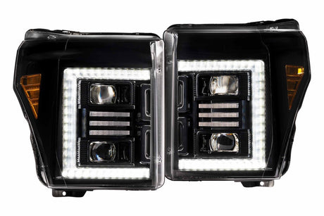 2011-2016 Ford Super Duty F250 XB HYBRID LED DRL Projector Headlights - AutoLEDTech.com