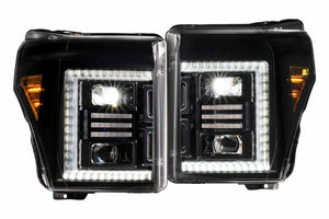 2011-2016 Ford Super Duty F250 XB HYBRID LED DRL Projector Headlights - AutoLEDTech.com