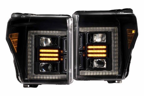 2011-2016 Ford Super Duty F250 XB HYBRID LED DRL Projector Headlights - AutoLEDTech.com
