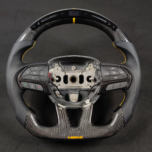 2014-2021 Jeep Trackhawk SRT Custom Carbon Fiber Steering Wheel w/ LED RPM Display - AutoLEDTech.com
