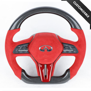 2007-2015 Infiniti G37 G35 Custom Carbon Fiber Steering Wheel - AutoLEDTech.com