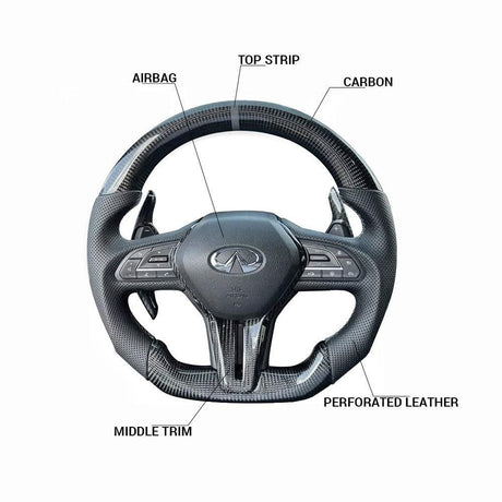 2007-2015 Infiniti G37 G35 Custom Carbon Fiber Steering Wheel - AutoLEDTech.com