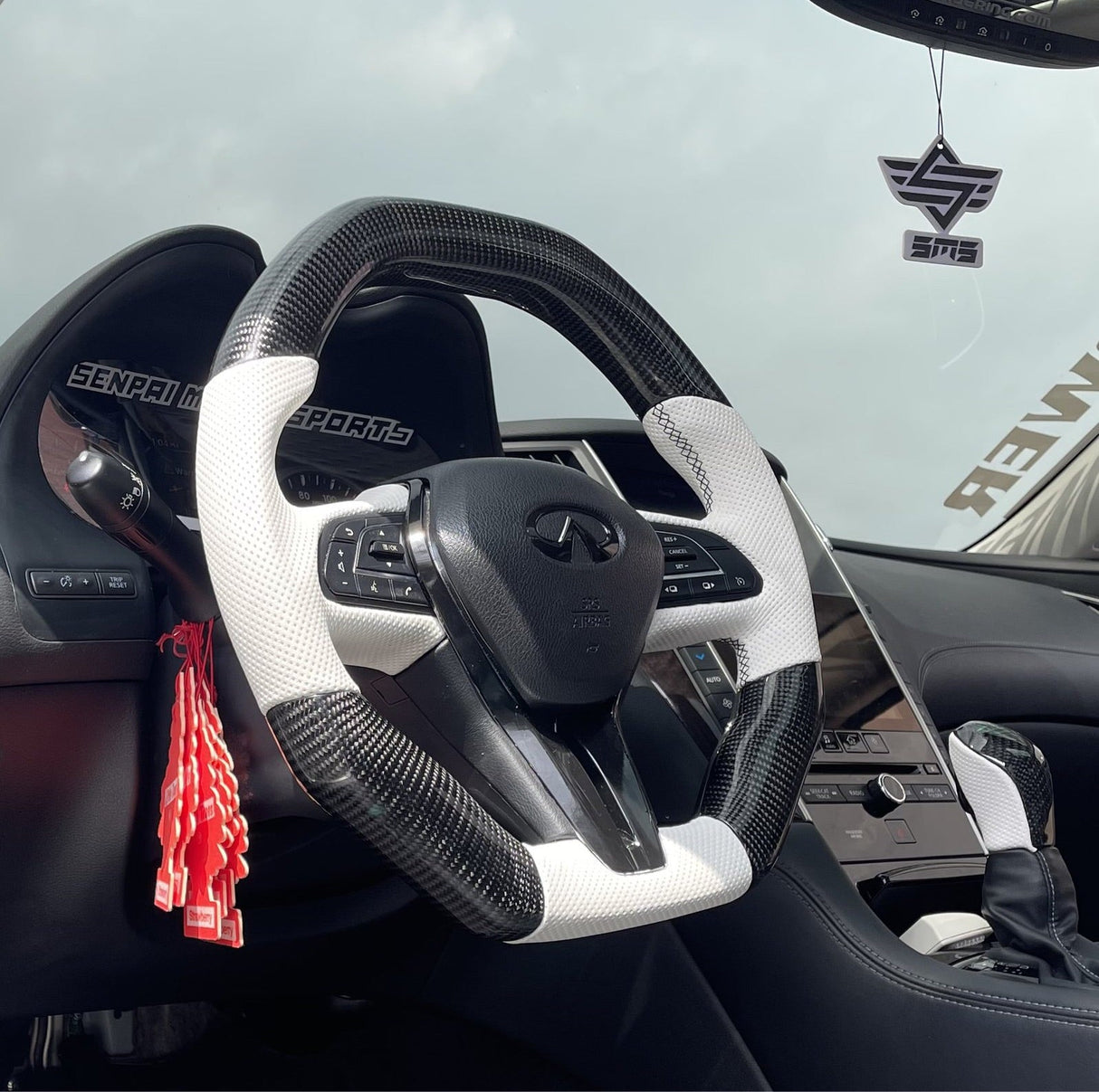 2007-2015 Infiniti G37 G35 Custom Carbon Fiber Steering Wheel - AutoLEDTech.com