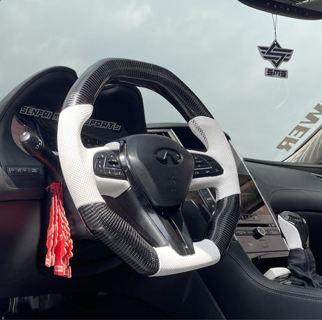 2007-2015 Infiniti G37 G35 Custom Carbon Fiber Steering Wheel - AutoLEDTech.com