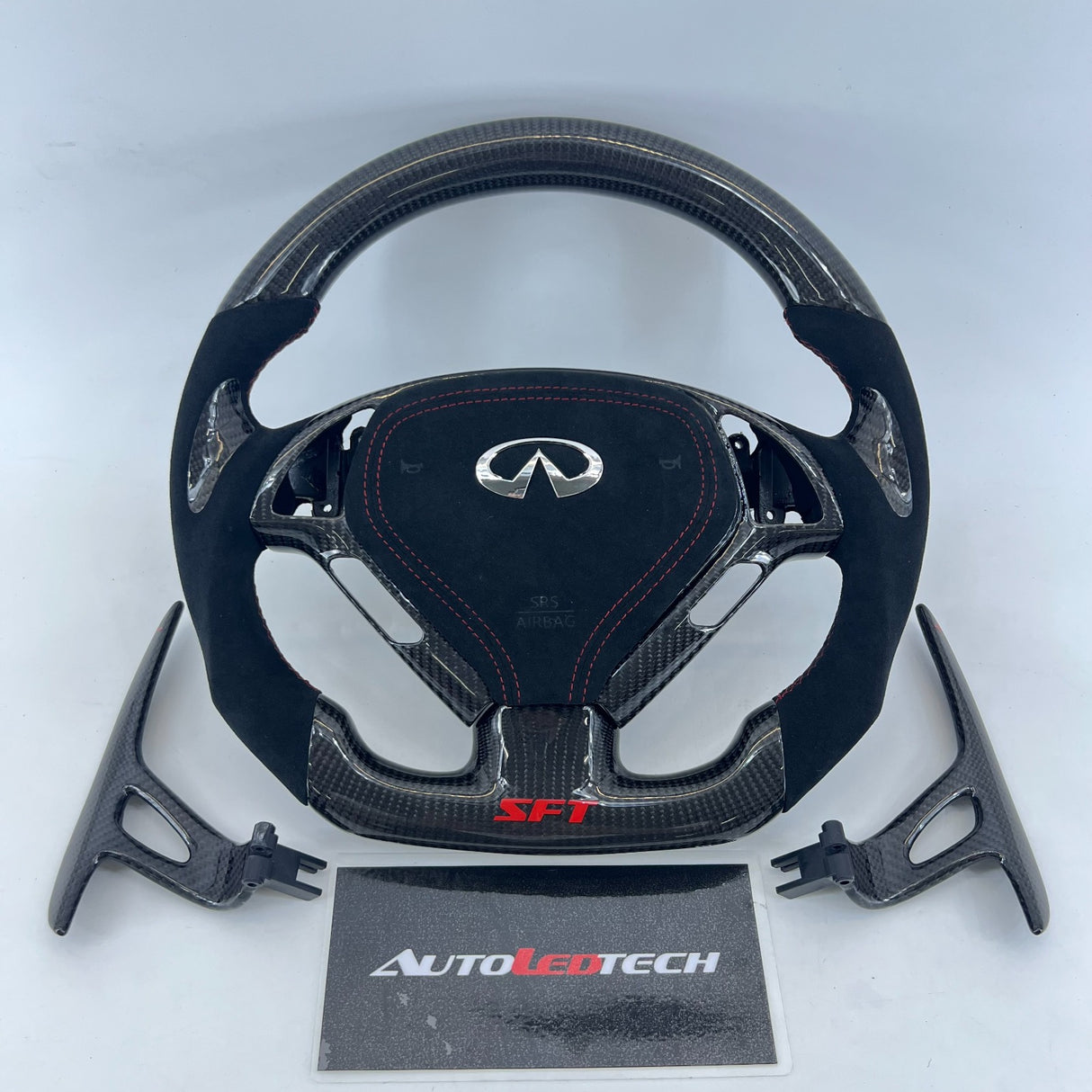2007-2015 Infiniti G37 G35 Custom Carbon Fiber Steering Wheel - AutoLEDTech.com