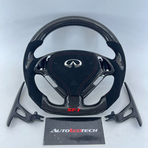 2007-2015 Infiniti G37 G35 Custom Carbon Fiber Steering Wheel - AutoLEDTech.com