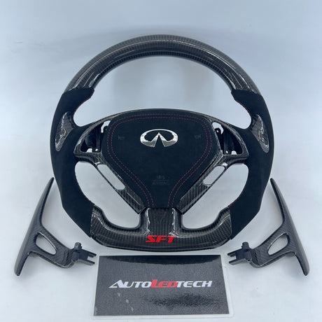 2007-2015 Infiniti G37 G35 Custom Carbon Fiber Steering Wheel - AutoLEDTech.com