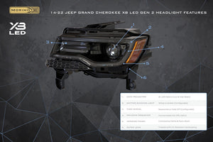 2011-2022 Jeep Grand Cherokee WK2 RGBW Flow Series LED DRL Headlights - AutoLEDTech.com