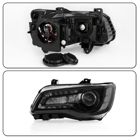 2011-2023 Chrysler 300 RGBW Flow Series LED Halo DRL Prebuilt Headlights - AutoLEDTech.com