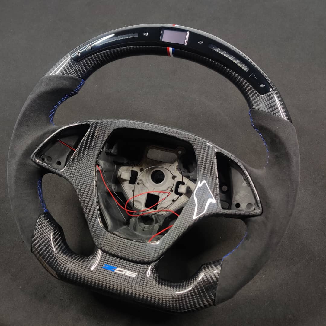 2012-2015 Trans Am Camaro Firebird Custom Carbon Fiber Steering Wheel - AutoLEDTech.com
