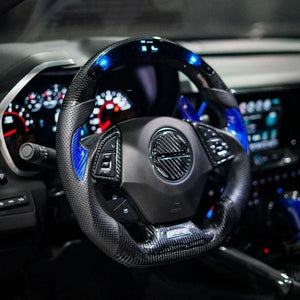 2016-2024 Chevrolet Camaro Custom Carbon Fiber Steering Wheel - AutoLEDTech.com