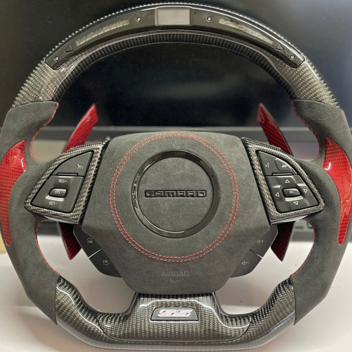 2016-2024 Chevrolet Camaro Custom Carbon Fiber Steering Wheel - AutoLEDTech.com