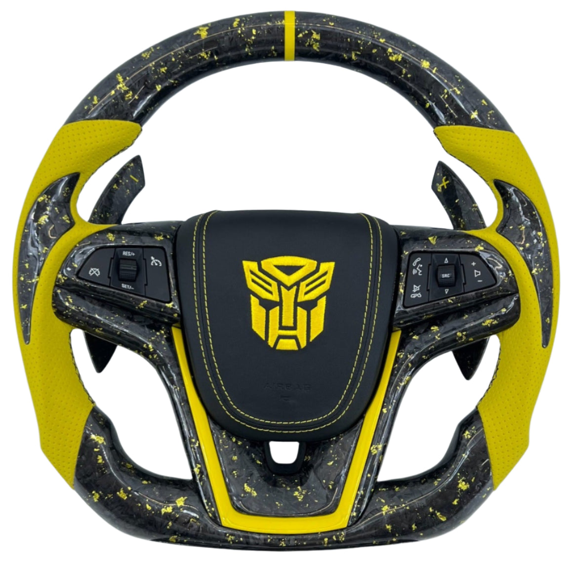 2012-2015 Trans Am Camaro Firebird Custom Carbon Fiber Steering Wheel - AutoLEDTech.com