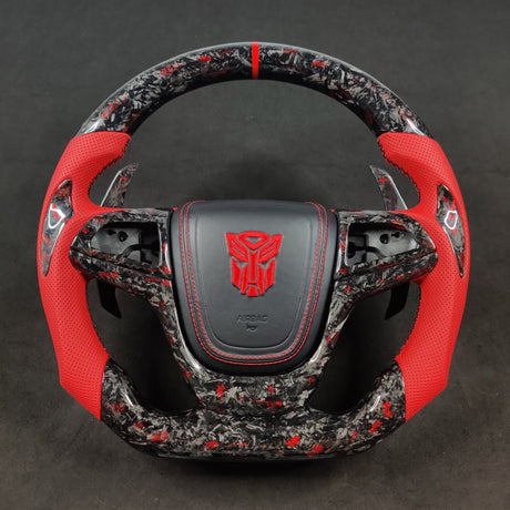 2012-2015 Trans Am Camaro Firebird Custom Carbon Fiber Steering Wheel - AutoLEDTech.com