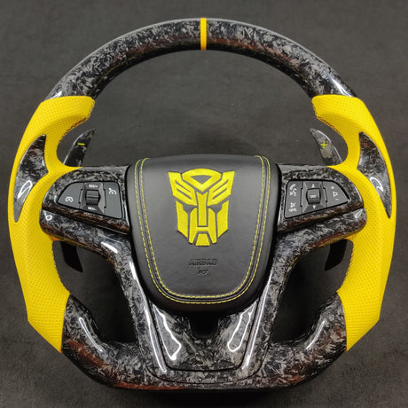 2012-2015 Chevrolet Camaro Custom Carbon Fiber Steering Wheel - AutoLEDTech.com
