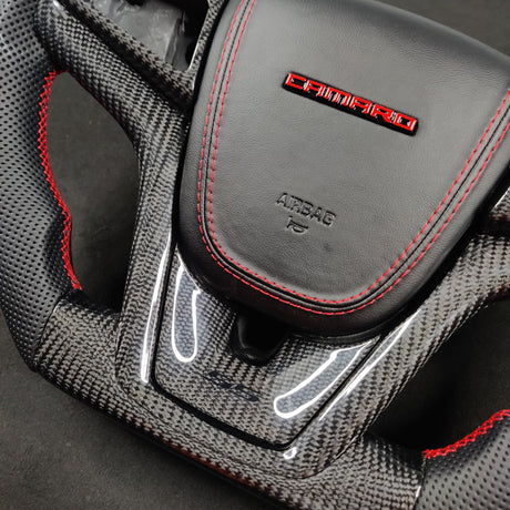2012-2015 Chevrolet Camaro Custom Carbon Fiber Steering Wheel - AutoLEDTech.com