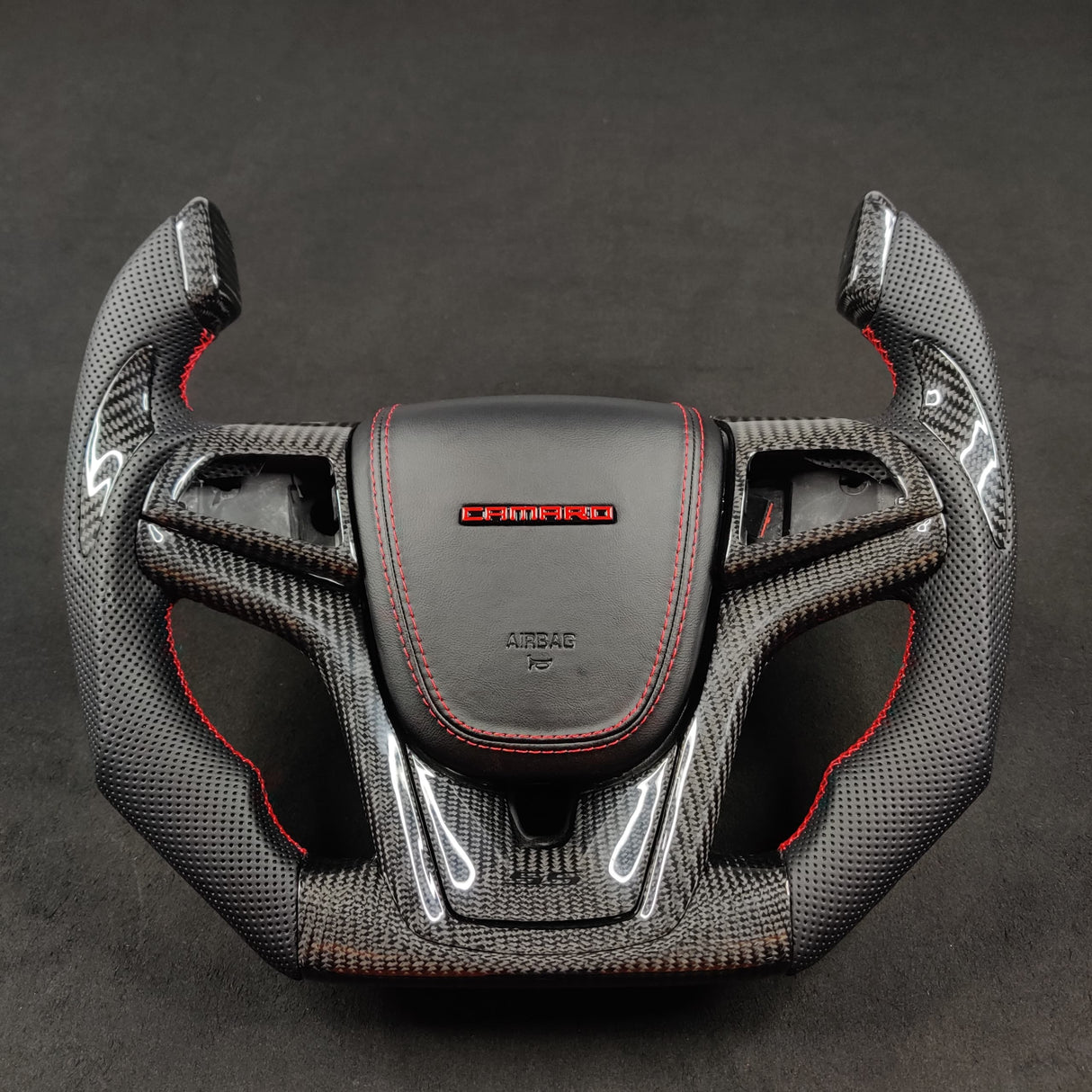 2012-2015 Chevrolet Camaro Custom Carbon Fiber Steering Wheel - AutoLEDTech.com