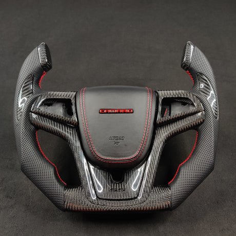 2012-2015 Chevrolet Camaro Custom Carbon Fiber Steering Wheel - AutoLEDTech.com