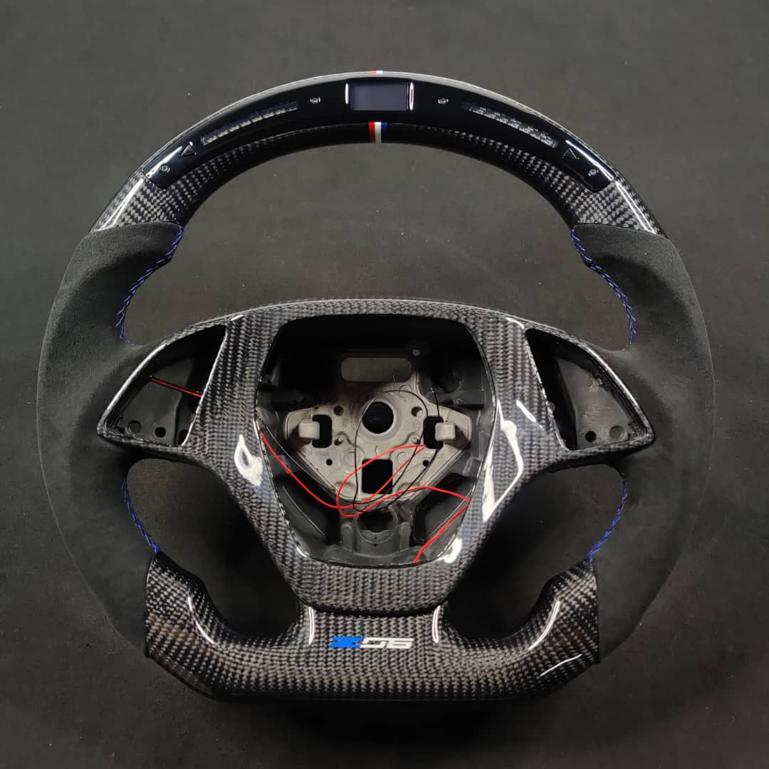 2012-2015 Trans Am Camaro Firebird Custom Carbon Fiber Steering Wheel - AutoLEDTech.com