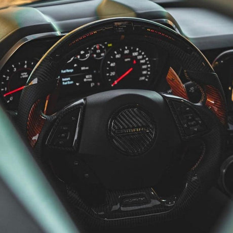 2016-2024 Chevrolet Camaro Custom Carbon Fiber Steering Wheel - AutoLEDTech.com