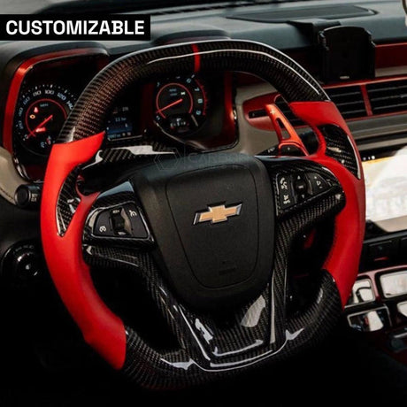 2012-2015 Trans Am Camaro Firebird Custom Carbon Fiber Steering Wheel - AutoLEDTech.com