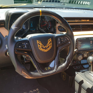 2012-2015 Trans Am Camaro Firebird Custom Carbon Fiber Steering Wheel - AutoLEDTech.com
