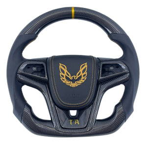 2012-2015 Trans Am Camaro Firebird Custom Carbon Fiber Steering Wheel - AutoLEDTech.com