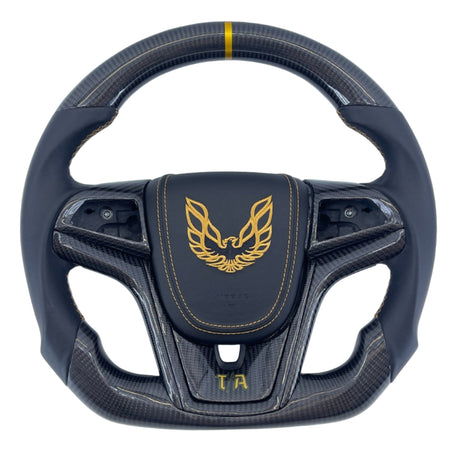 2012-2015 Trans Am Camaro Firebird Custom Carbon Fiber Steering Wheel - AutoLEDTech.com