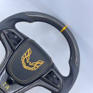 2012-2015 Trans Am Camaro Firebird Custom Carbon Fiber Steering Wheel - AutoLEDTech.com