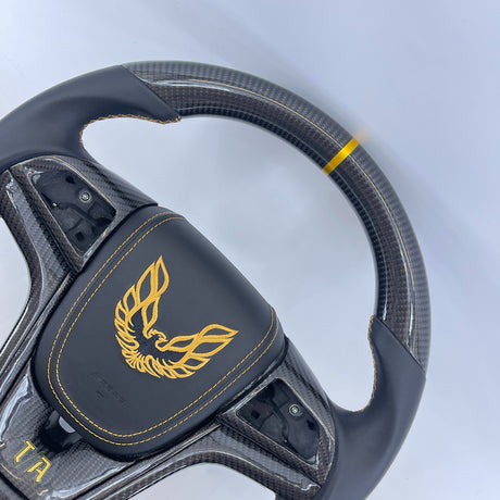 2012-2015 Trans Am Camaro Firebird Custom Carbon Fiber Steering Wheel - AutoLEDTech.com