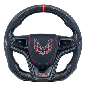 2012-2015 Trans Am Camaro Firebird Custom Carbon Fiber Steering Wheel - AutoLEDTech.com